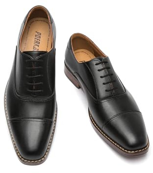Poerkan Men's Leather Oxford Shoes - Premium Quality, Comfortable Fit & Non - Slip Design