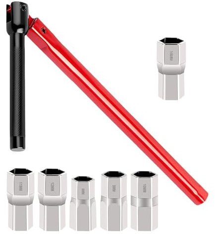 PHMING Clé pour Robinet Set, Pliable Clé à Écrou pour Robinet | Conception à Angle Droit, Comprend Une Douille de 8 à 14 mm, pour la Réparation de Robinets