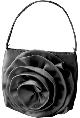 Elegante Abendtasche mit Blumenmuster, Umhängetasche, Umhängetasche, Handtasche für Hochzeit, verleiht orientalischen Charme und Raffinesse, Schwarz
