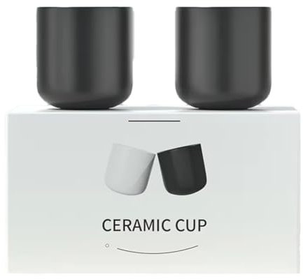 Uhidka Tazza da Caffè In Ceramica per Espresso, Latte, Design Spesso per Latte, Ideale per Cucina Nera