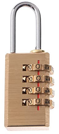 Candado de combinación de latón, candado de contraseña antiguo de 4 dígitos, estilo retro vintage, cerradura de contraseña para bolsa de viaje, puerta, joyero