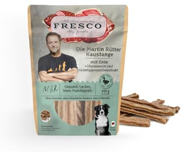 Fresco Kaustange Rinderkopfhaut mit Ente, Glucosamin & Grünlippmuschelextrakt | 150 g | Ergänzungsfuttermittel für Hunde | Natürlicher Snack | Gelenkgesundheit & Knorpelbildung