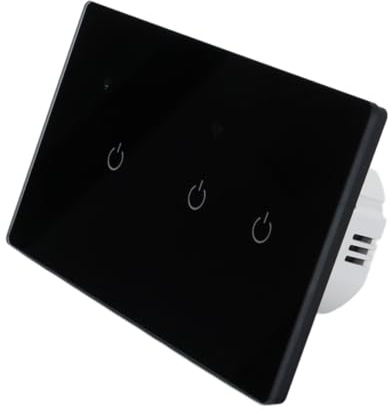 ACOLY Smart Dimmer Switch, Smart WiFi Touch Switch, For Voice And Remote Control In Homes (3 Gang-Black)