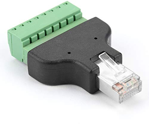 Fafeicy Stecker-Konvertierungskopf, Kunststoffverfahren, Stabile Leistung, RG-45 8-poliger 8P8C-Netzwerkschnittstellenadapter, Stecker auf Terminal