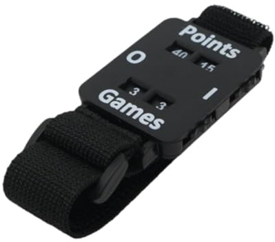 QSTDGVPW Punktezähler Armband mit Verstellbarem Armband, Punktezähler Uhr, Mehrzweck Armband für Tennis, Tischtennis, Badminton, Volleyball, Geeignet für, Schwarz