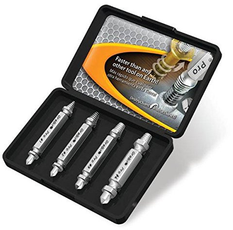 PROtastic® Damaged Screw Remover and Extractor (for Removing Old Screws from Wood): Easily Remove Stripped or Damaged Screws. Set of 4 Stripped Screw Removers.