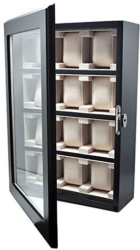 Orig. Meyer & Söhne Uhrenvitrine Wand -Tischvitrine für 12 Uhren schwarz