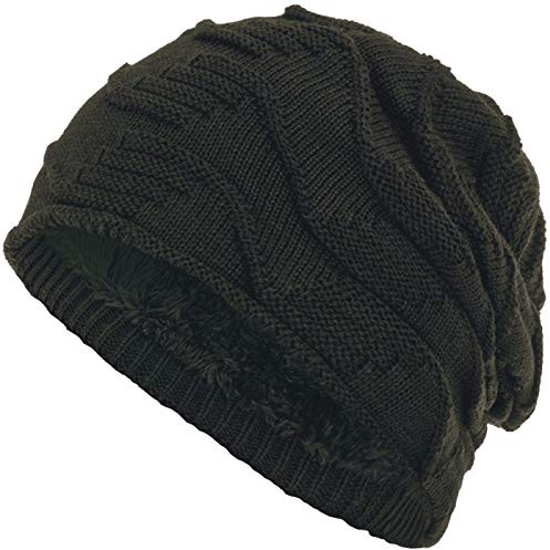 Compagno Mütze warm gefütterte Wintermütze Elegantes Strickmuster Beanie Einheitsgröße