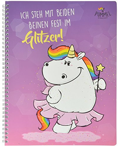 Pummeleinhorn Collegeblock A4 - Beine im Glitzer
