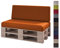 sunnypillow Palettenkissen mit abnehmbarem Bezug Kaltschaum Palettenauflage Palettenpolster Palettensofa Sitzkissen Rückenlehne Indoor Outdoor 2er Set 120 x 80 Orange