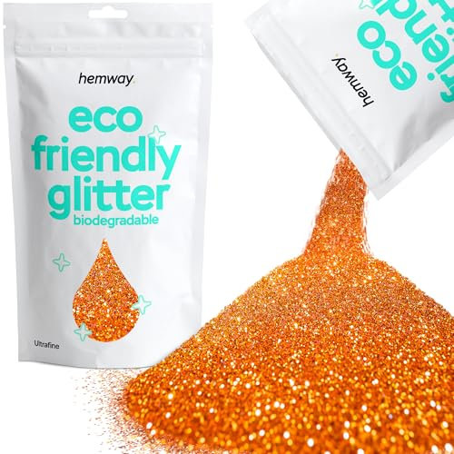 Hemway Eco Friendly Biodegradable Glitter - Copper | 100g Ultrafine Plant-Based Metallic Flakes for Arts & Resin Crafts | Bio Supplies for Festival, Hair, Face, Body & Nail Art Decoration
