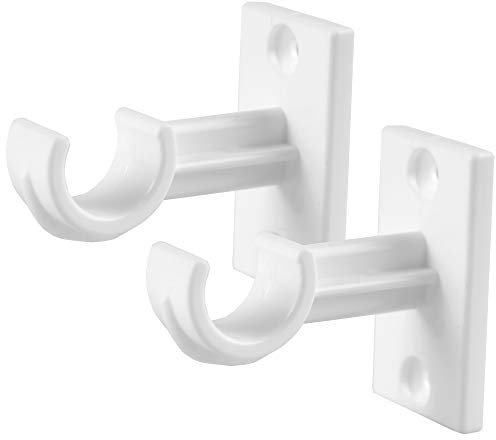 Bestlivings 8er Pack Ersatzträger für Gardinenstangen bis Ø 12 mm in Weiß (L 3,5 cm), Träger für Cafehausstangen, Scheibenstangen