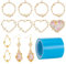 OLYCRAFT Resin Making Set, 12 Stück Open Lünette Charms, Anhänger Aus Legiertem Harzrahmen Mit 1 Rolle Nahtlosem Papierband Für Die Herstellung von Harzschmuck