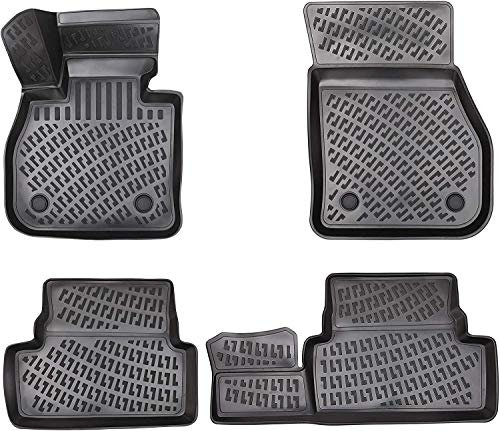 Design 3D Gummimatten Set für Peugeot 208 I BJ 2012-2019 | Extra hoher 5cm Rand