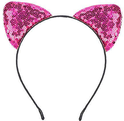 Bandeaux à Paillettes D'oreilles de Chat, Cerceaux de Cheveux en Métal pour Femmes et Filles - Vie Quotidienne et Fournitures de Fête (05)