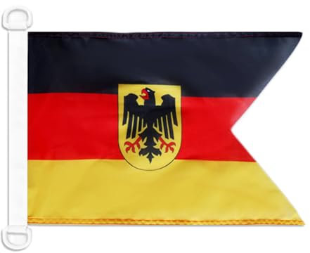 AZ FLAG Bootsflagge Deutschland Seekriegsflagge 45x30 cm, Aussenverwendung Deutsche Kriegsflagge Bootsfahne Aus Gestricktem Polyester Plastikringen