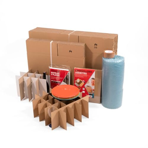 carton ondulé et plastique bulle Kit de déménagement Confort
