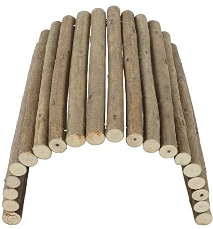 Atyhao Bendable Wood Tunnel, Wooden Ladder Chew Bridge Hiding House Flexible Fence for Hamster Gerbil Reptile Lizard Tortoise Hedgehog 20 x 30CM