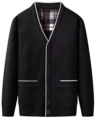yuyungongsi Maglione Uomo Invernale Giacca Uomo - Cardigan Uomo Invernale Felpa Uomo con Tasche Bottoni Nero Grigio Maglioni Uomo Invernali Pile Felpe Uomo Giacca da Uomo Elegante Casual Cardigan
