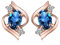 JewelryPalace Ovalschliff 1.1ct Echt London Blau Topas Ohrstecker Silber 925 Damen, Blautopas Ohrringe Silber mit Blau Edelstein Mädchen, Ohrstecker Silber Klein mit Stein Frauen Geschenk Rosegold
