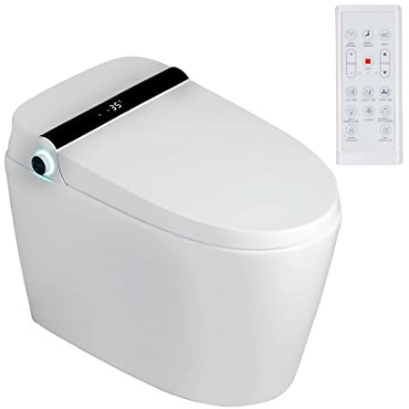 Nashi - Inodoro Japonés | Inodoro con Bidet | Apertura y Cierre de Tapa y Descarga Automática | Diseño sin Cisterna, Depósito Integrado | Asiento Calefactable, Agua Caliente y Secado | Yaiza Plus 1.1