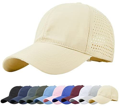 Baynetin Mesh Baseball Kappe, Atmungsaktive Schnell Trocknend Basecap, Masche Freizeit UV Baseballmütze Sport Cap Verstellbar (Khaki)