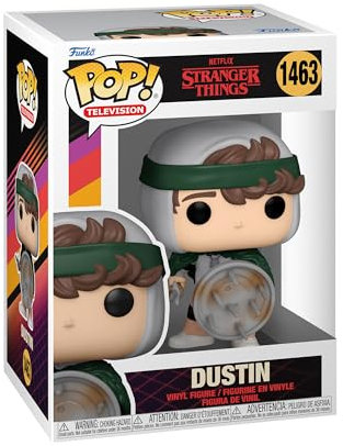 Funko Pop! TV: Stranger Things - Hunter Dustin Henderson with Shield - Aka Desdentado - Figura de Vinilo Coleccionable - Idea de Regalo- Mercancia Oficial - Juguetes para Niños y Adultos