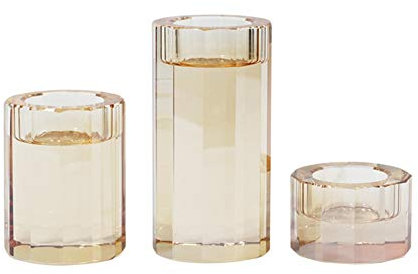 Candlestick Crystal Candlestick Holders Set Candlelight Dinner Wedding Romantic Candlesticks Home Decorations For Living Room Dining Room Table (Color : Clear Size : L+M+S) (Clear L+M+S)