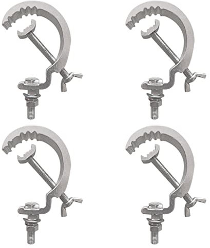 Stage Light Clamp Hook,with Anti-Injury Clip Aluminum Alloy Truss Clamp for DJ Lights Par Spotlight Moving Head Light Pole Mount Stage Lighting Kit Lighting Stand and Truss Package (4 Pack)