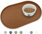 KPWACD Pet Placemat for Dog and Cat, Anti-Slip Waterproof Dogs Feeding Bowl Mat Prevent Food and Water Overflow, Silicone Puppy Dish Mats Suitable for Small Medium Big Pets, Brown, 19 * 12