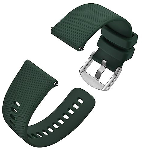 Anbeer 18mm Correas de Reloj de Silicona para Hombres y Mujeres, Correas de Reloj de Reemplazo de Liberación Rápida,Verde