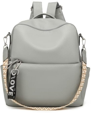 Suweir Rucksack Damen Klein - 2 in 1 Rucksacktasche Damen Leder PU Schultertasche Schulrucksack Wasserdicht Lederrucksack Anti Diebstahl Rucksack Tagesrucksack für Reisen, Arbeit, Schule (Blau)