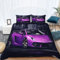 WHUOEUCO Bettwäsche 135x200 Lila Sportwagenmuster Bettbezug Set Weiche Komfort Microfaser Bettwäsche Set Mit Reißverschluss Und 2 Kissenbezug 80x80 cm