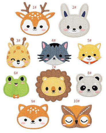 10 piezas de parches para planchar para niños, parches para planchar de animales para niños, parches para planchar de vaqueros para niños para ropa, vestidos, sombreros, accesorios de bricolaje