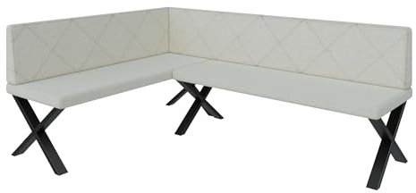 Eckbank Akiko Metal X - Eckbankgruppe für Ihrem Esszimmer, Küche modern, Sitzecke, Essecke. Perfekt für Küche, Büro und Rezeption. Solide und Starke Verarbeitung. (142x196-Links-Inari22)