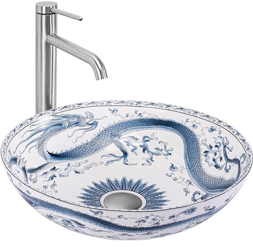 Rea Aufsatzwaschbecken Kioto Waschtisch Handwaschbecken Waschschale Waschbecken für Badezimmer aus hochwertiger Keramik 40 x 40 x 12 cm