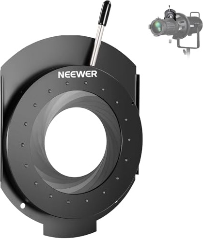 NEEWER Spotlight Halterungs Iris für NEEWER LS-39/LS-38/LS-48 Strahleraufsatz, 5–60mm Blende, verstellbare Halterung, Steuerung, optische,Objektivzubehör, hochtemperaturbeständiger Manganstahl, CSS2