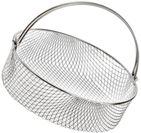 Alipis Cestas Para Freidoras De Aire Cesta De Malla De Acero Inoxidable Accesorio Con Asa Para Cocinar Con Freidora De Aire