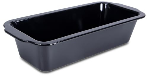 Städter Brotbackform Emaille Black Edition, 30 x 13 x 8 cm, Emaillierte Kastenform für Sauerteig, made without PFAS, Schnittfest, Temperaturbeständig bis 300°C