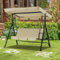 Esright Outdoor Patio Swing Chair, 3 Seater Canopy Swing with Removable Cushion and Weather Resistant Powder Coated Steel Frame Beige, 19001BG