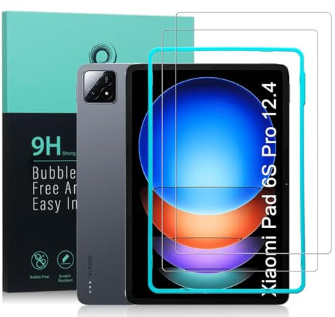 Ibywind Pellicola Protettiva per Xiaomi Pad 6S Pro(12,4 Pollici),con 2 Pezzi in Vetro Temperato,Facile da installare,Durezza 9H