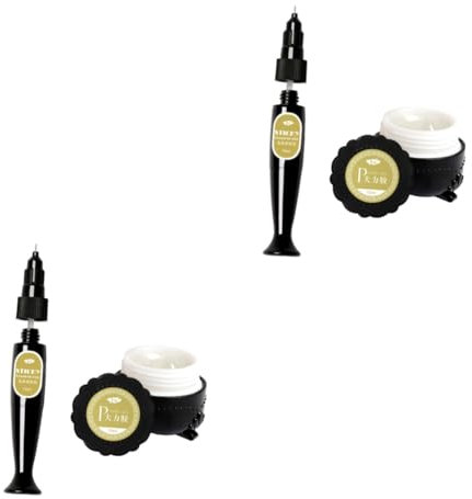 Healvian 2sets Nail Accessory Gel Nail Varnish Art Glue Paste Glue Pen Drill for Jewelry Art