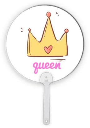no/no Queen Animation Kawaii Freshness Plastic Round Handheld Fan Decorations Craft