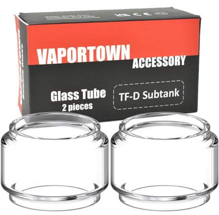 Vaportown Ersatzglas kompatibel mit SMOK TF-D Subtank Verdampfer Glas Bulb Pyrex Ersatz für X-PRIV PLUS & SOLO Kit SMOKTECH TF D Sub ohm Tank (2 Stück)