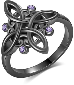 Hexen Knoten Ring 925 Sterling Silber Nudo de Bruja Original Schwarze Hexenknoten Ringe Hexenschmuck Geschenke für Frauen Größe 18