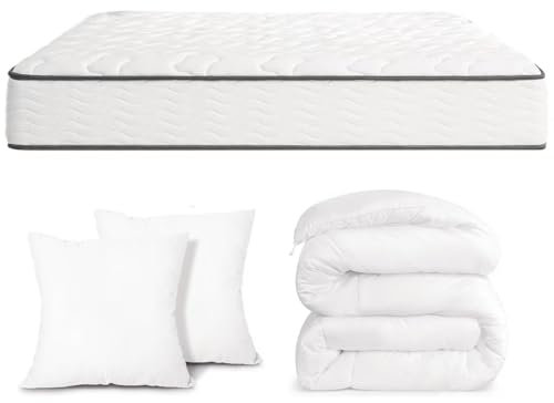 Luxirest Matelas 140x200,Ensemble Matelas et Couette et Oreiller,Matelas 2 Personne 15cm Épaisseur(Pack Matelas 140x200cm)