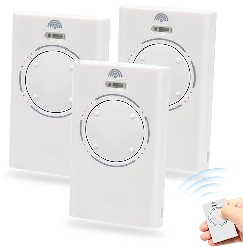 Lot de 3 télécommande portail, 868 MHz universelle télécommande portail 4 canaux, compatible avec XT4 868 SLH LR, blanc