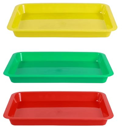 3 Pcs Play Tray Set – Versatile Plastic Trays for Sensory Play, Messy Play, Arts & Crafts, and Storage – Easy to Clean