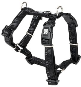Max & Molly Hundegeschirr Matrix 2.0 Black/M in H-Form, für Hunde mit Gotcha! Smart ID, Geschirr Hund, Neopren Gepolstert & Reflektierende Nähte - Komfort für deinen treuen Begleiter