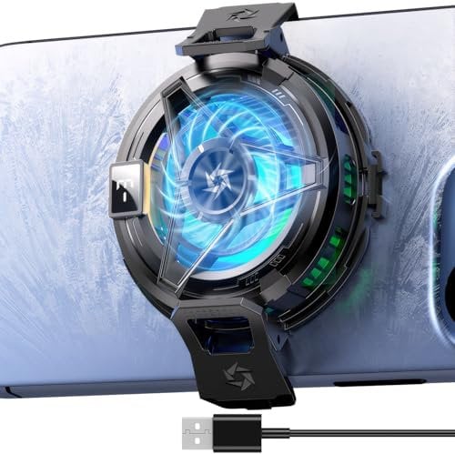 Olycism Gaming Phone Cooler Super Strong Magnetic Phone Cooler with Smart LED Temperature Display 3 Levels of Fast Cooling for iPhone and Android (4.5-7 Inch) Suitable for Gaming, Live Streaming
